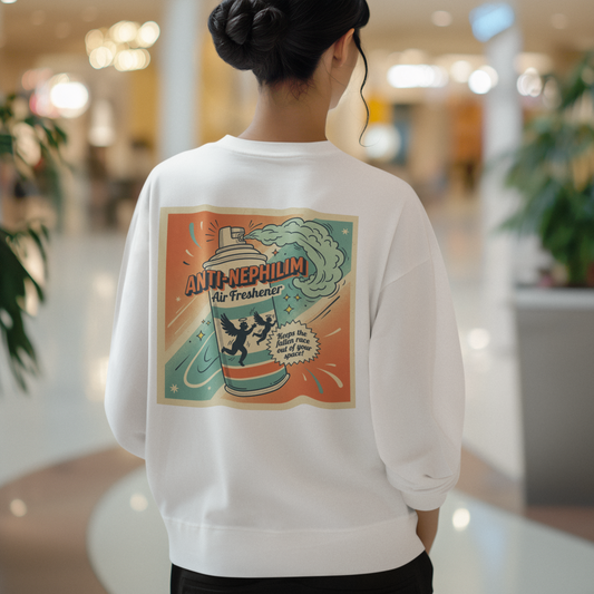Retro anti nephilim air freshener sweatshirt (unisex), Kirk Ave. Apparel