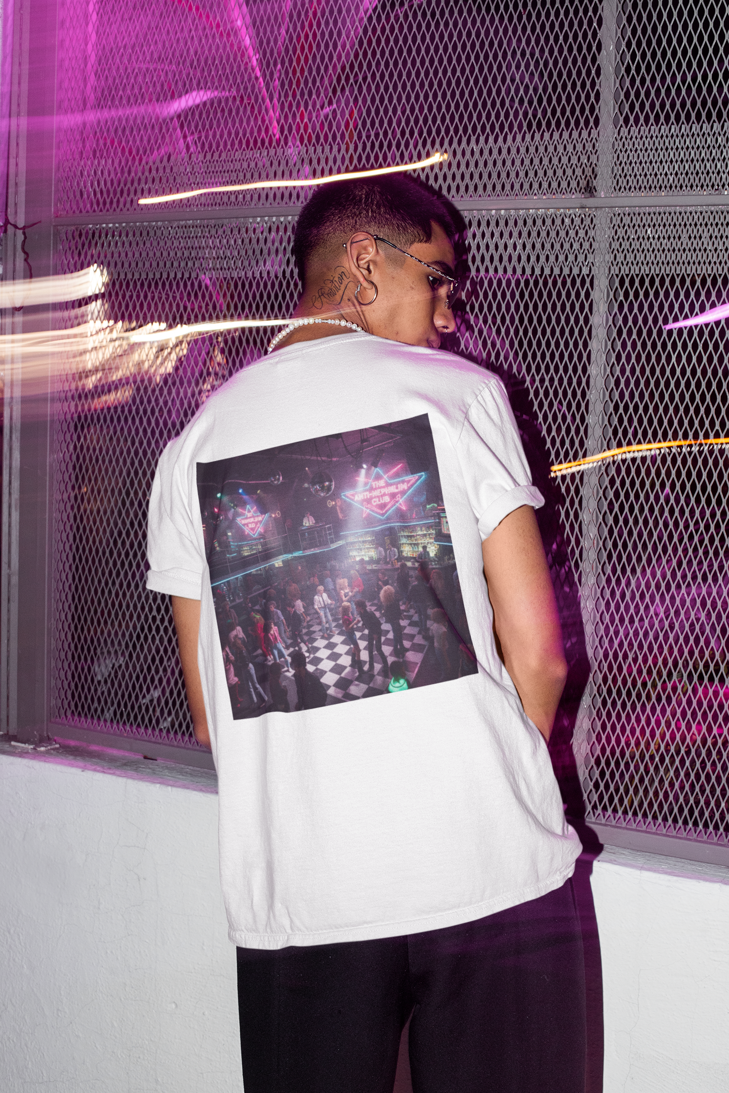 Neon 80s anti nephilim nightclub t shirt (unisex), Kirk Ave. Apparel