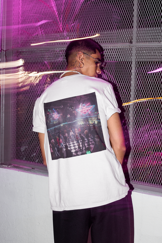 Neon 80s anti nephilim nightclub t shirt (unisex), Kirk Ave. Apparel