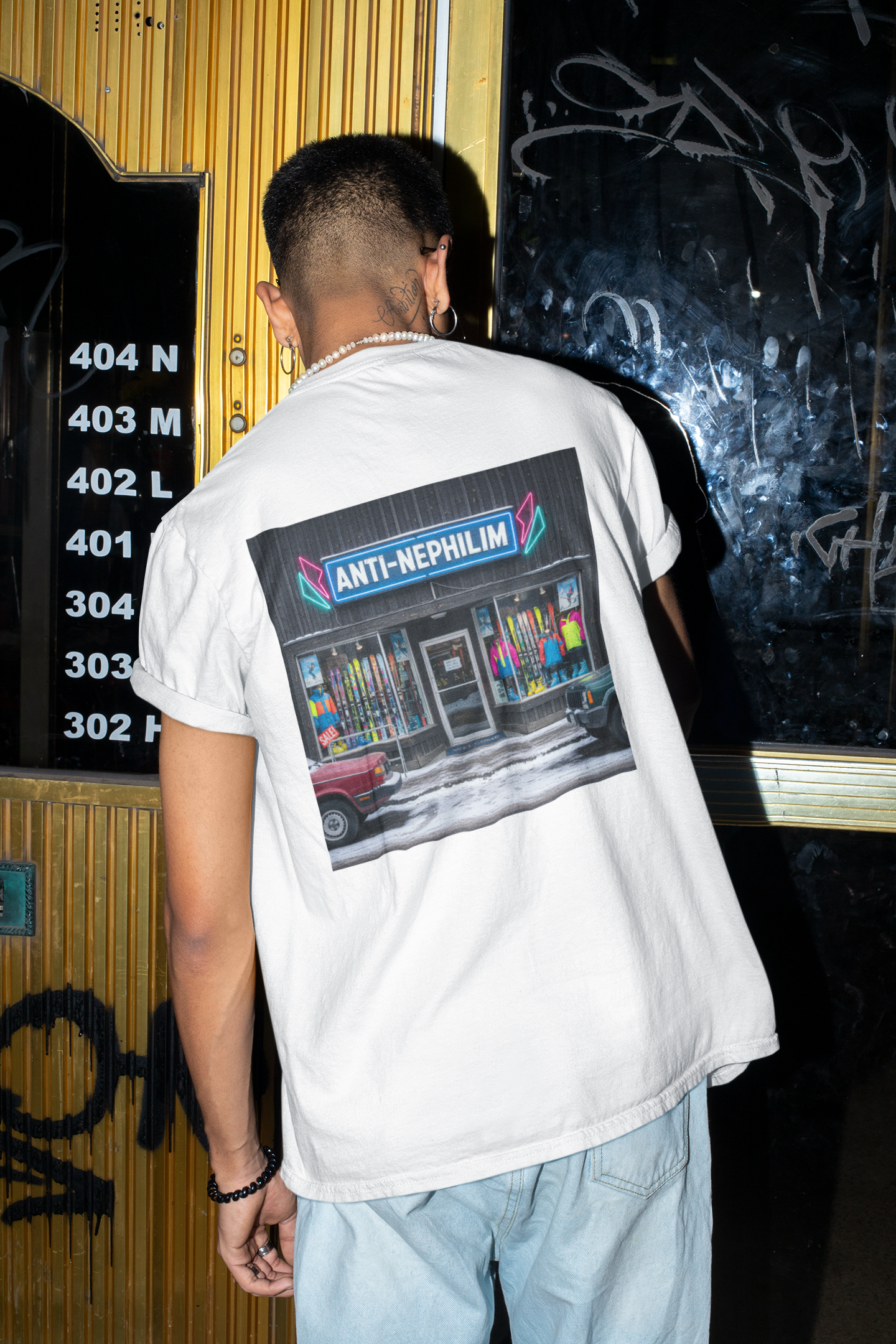 Retro ski shop anti nephilim t shirt (unisex), Kirk Ave. Apparel