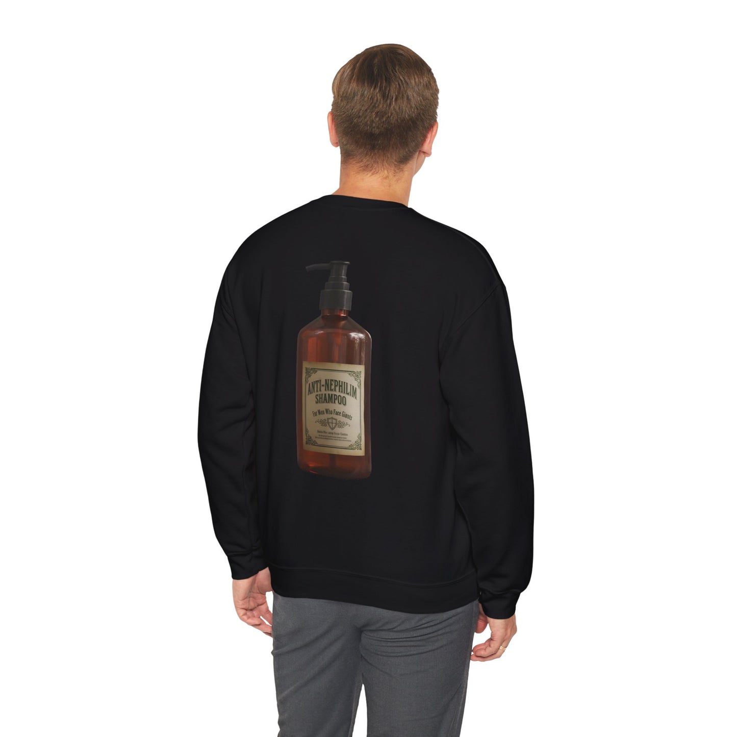 Anti nephilim shampoo sweatshirt (unisex), Kirk Ave. Apparel