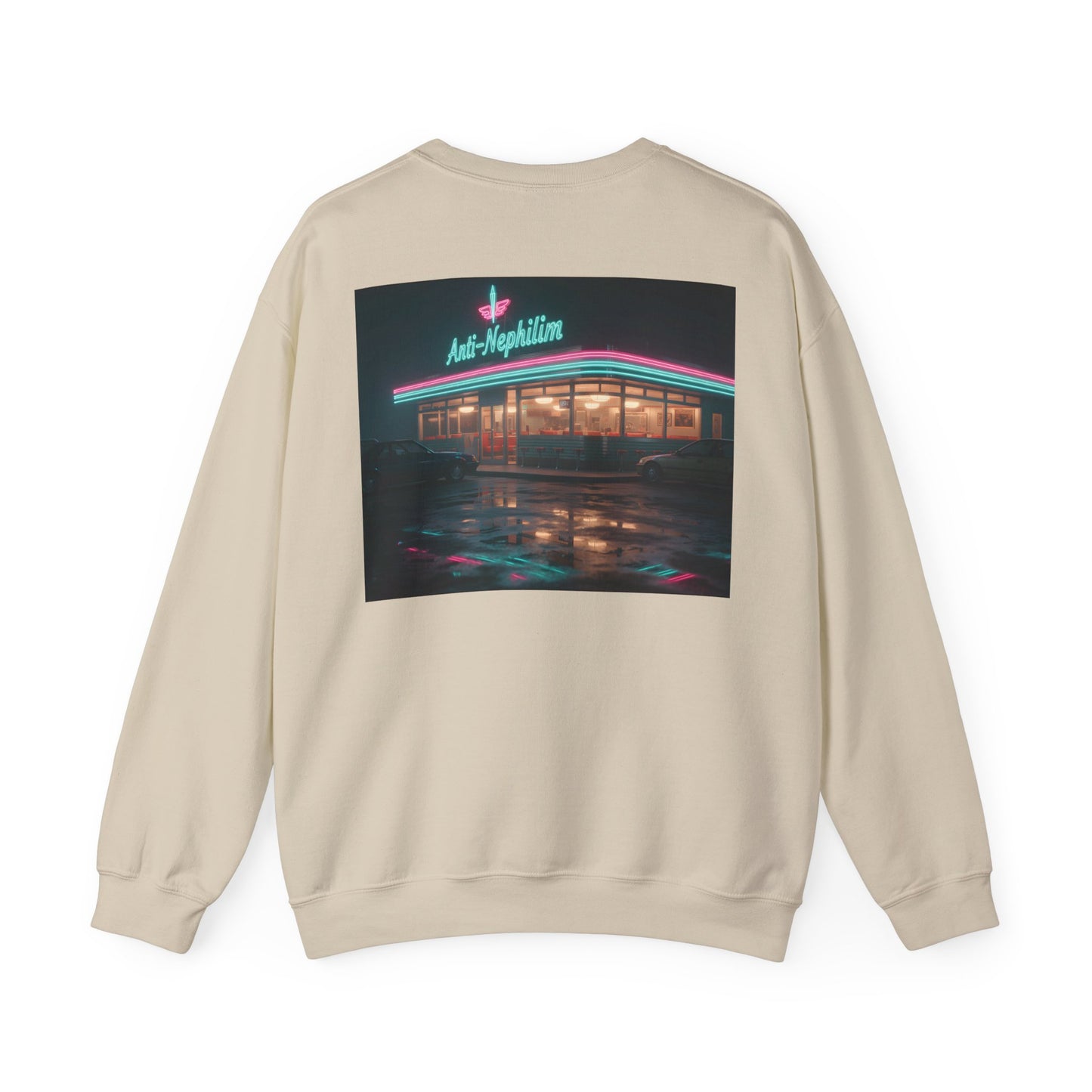 Retro diner anti nephilim sweatshirt (unisex), Kirk Ave. Apparel