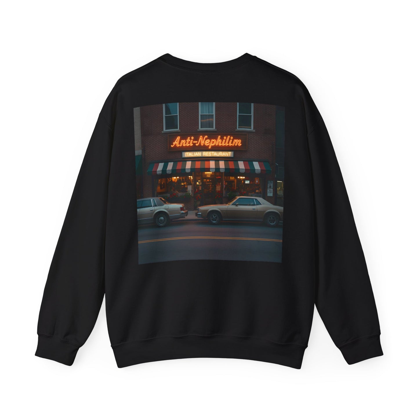 Retro neon NYC Italian anti nephilim sweatshirt (unisex), Kirk Ave. Apparel
