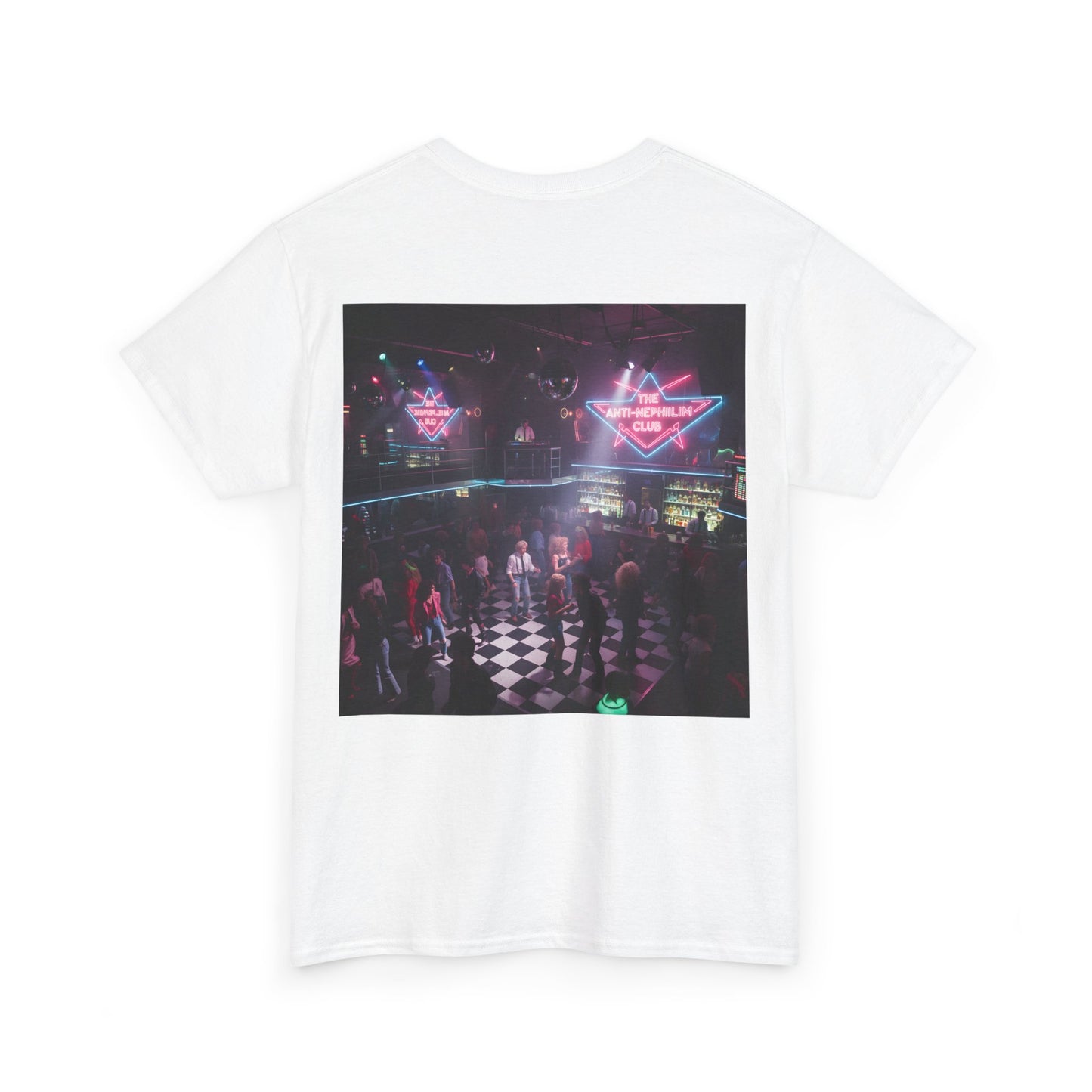 Neon 80s anti nephilim nightclub t shirt (unisex), Kirk Ave. Apparel