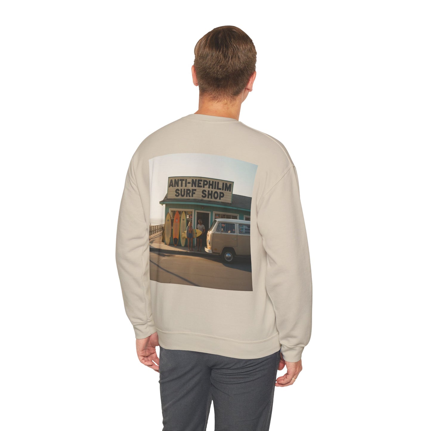 Retro surf anti nephilim sweatshirt (unisex), Kirk Ave. Apparel