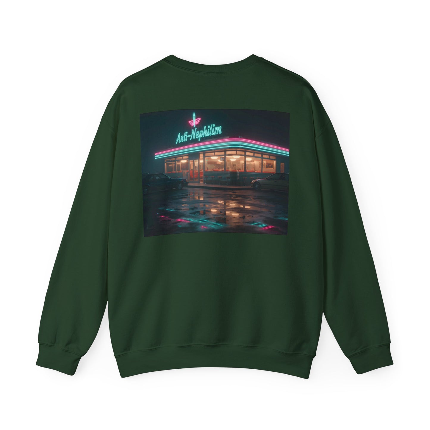Retro diner anti nephilim sweatshirt (unisex), Kirk Ave. Apparel