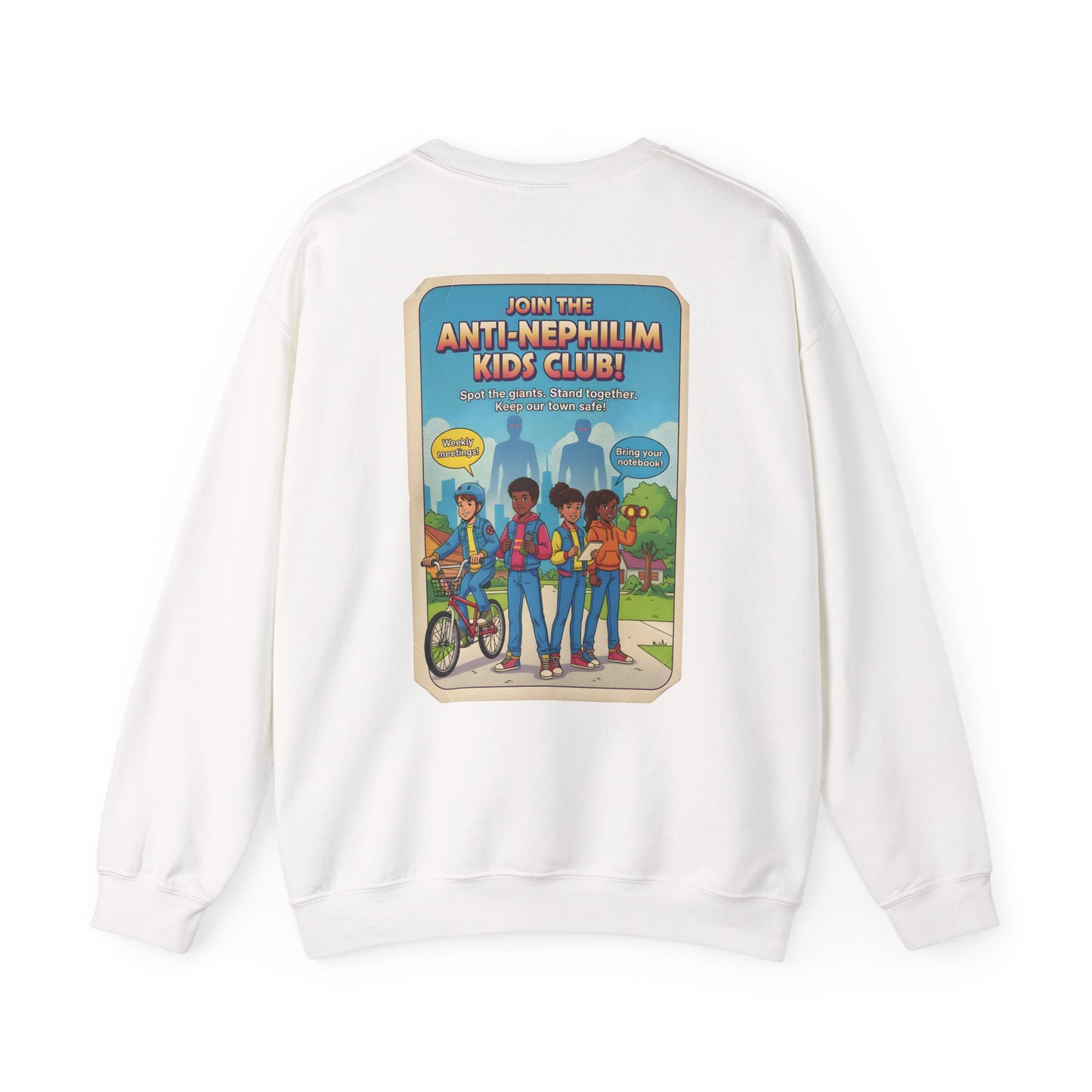 Retro anti nephilim kids club sweatshirt (unisex), Kirk Ave. Apparel