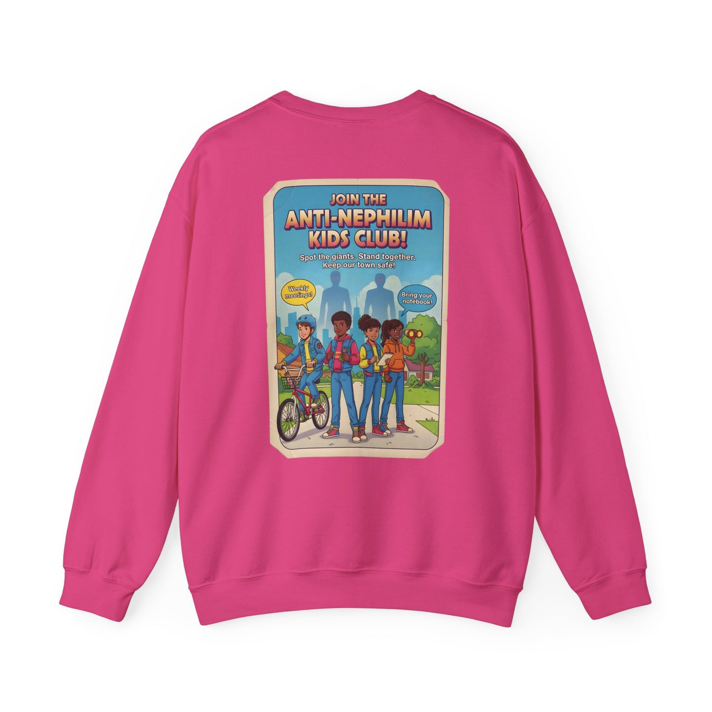 Retro anti nephilim kids club sweatshirt (unisex), Kirk Ave. Apparel