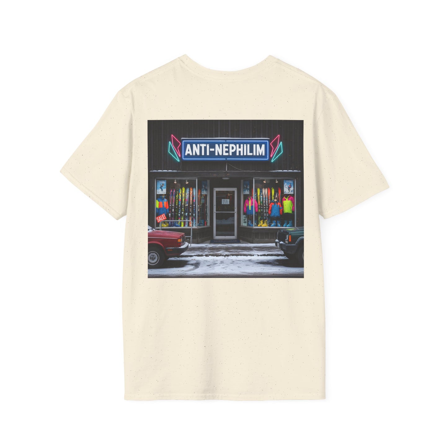 Retro ski shop anti nephilim t shirt (unisex), Kirk Ave. Apparel
