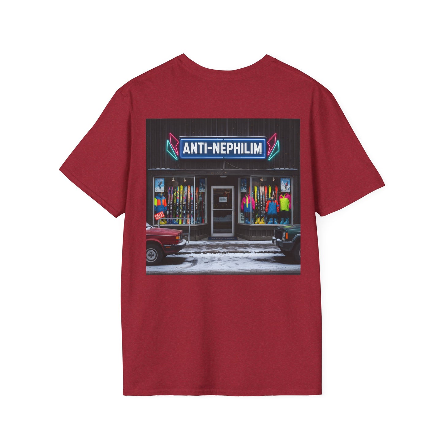 Retro ski shop anti nephilim t shirt (unisex), Kirk Ave. Apparel
