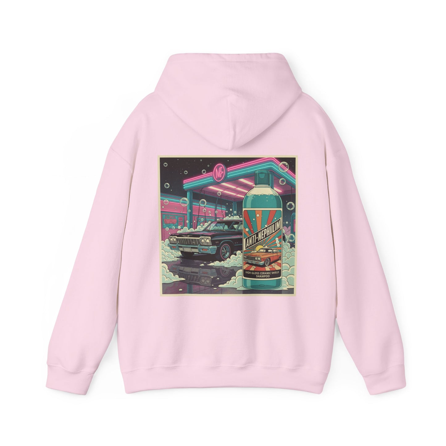 Retro neon car wash anti nephilim hoodie(unisex), Kirk Ave. Apparel