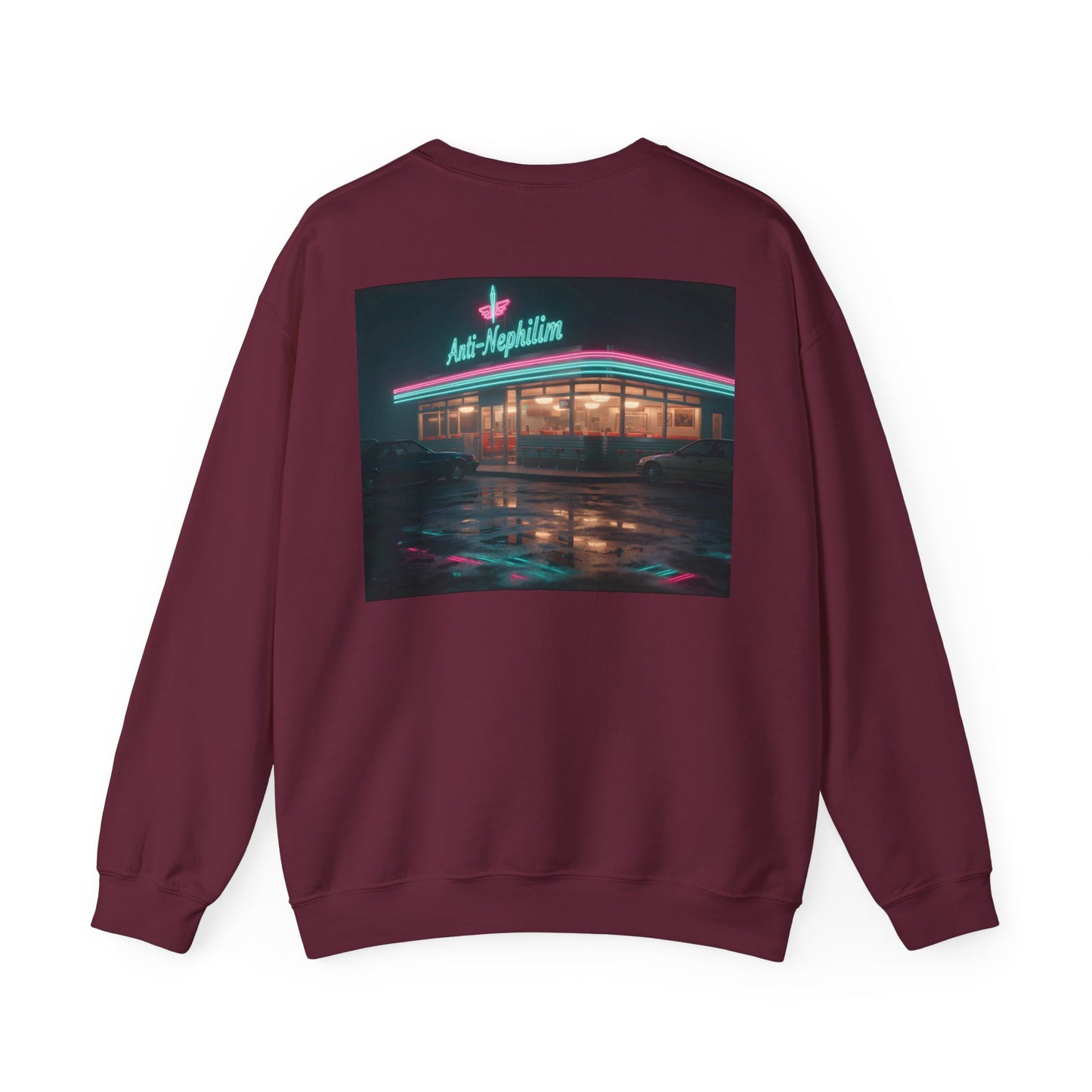 Retro diner anti nephilim sweatshirt (unisex), Kirk Ave. Apparel