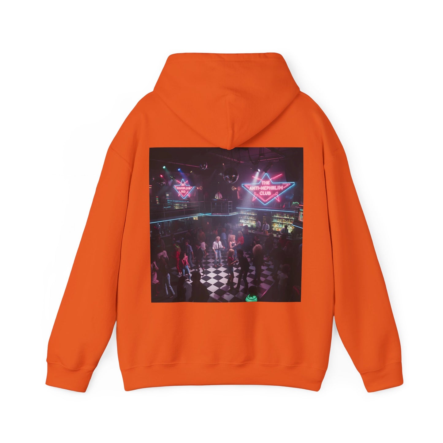 Neon 80s anti nephilim nightclub hoodie (unisex), Kirk Ave. Apparel
