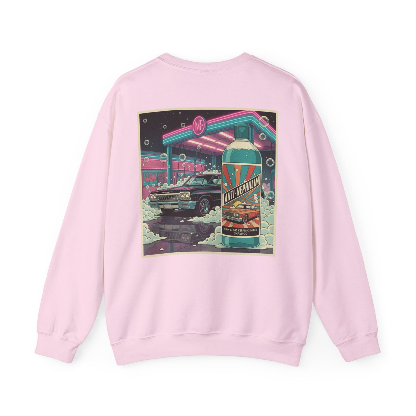Retro neon car wash anti nephilim sweatshirt (unisex), Kirk Ave. Apparel
