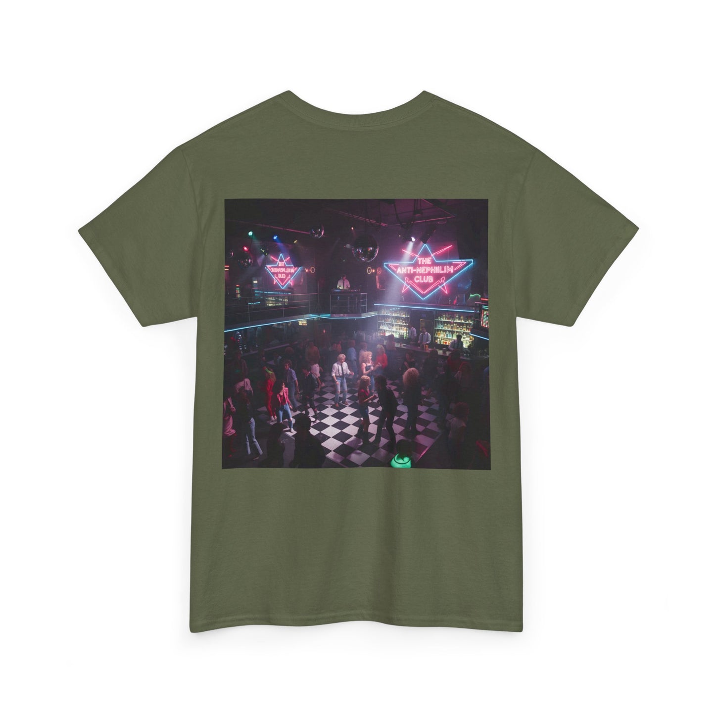 Neon 80s anti nephilim nightclub t shirt (unisex), Kirk Ave. Apparel