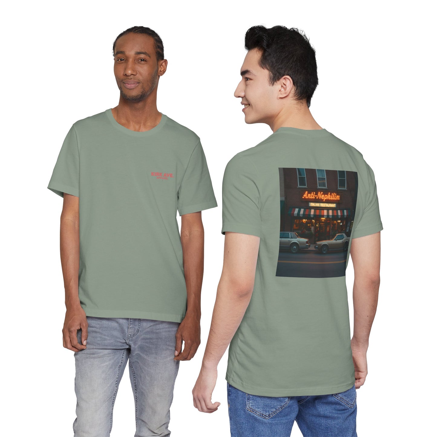 Retro neon NYC Italian anti nephilim t shirt (unisex), Kirk Ave. Apparel