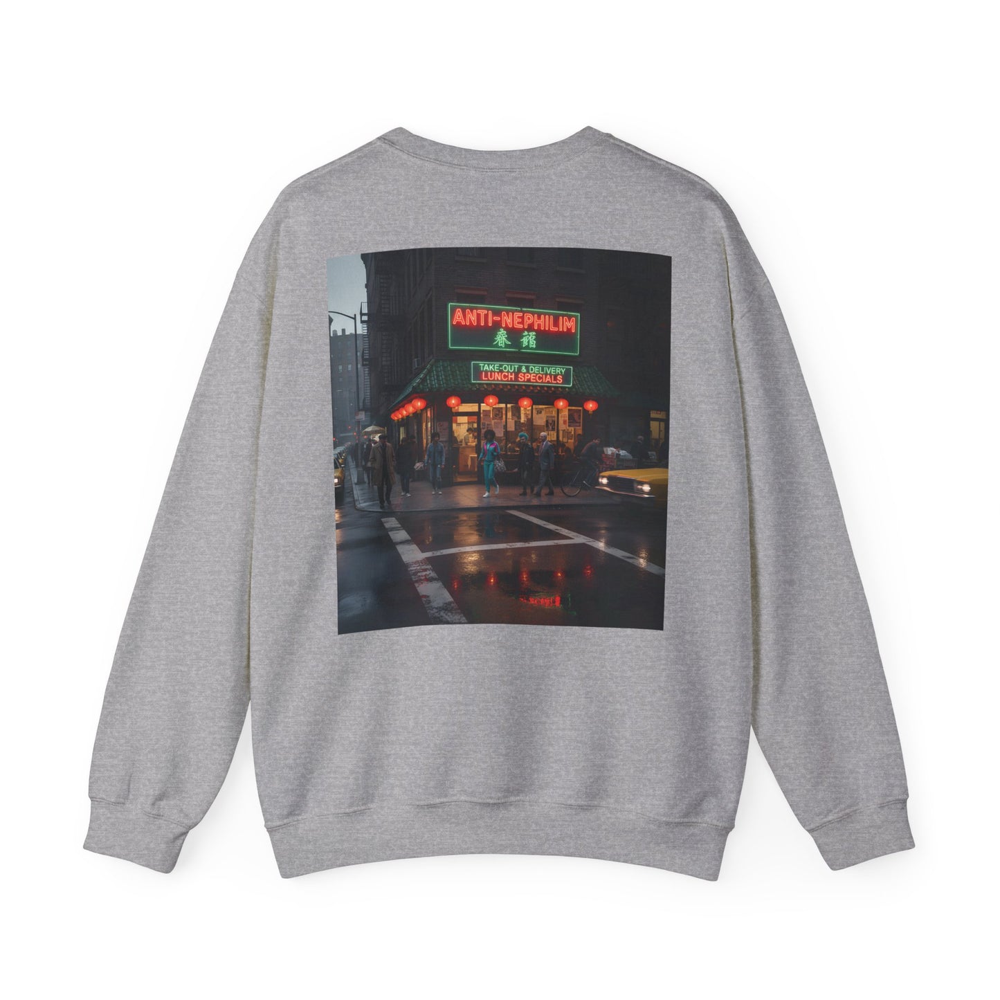 Retro neon NYC Chinese sweatshirt (unisex), Kirk Ave. Apparel