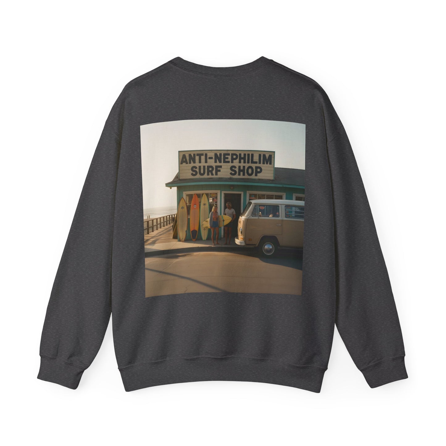 Retro surf anti nephilim sweatshirt (unisex), Kirk Ave. Apparel