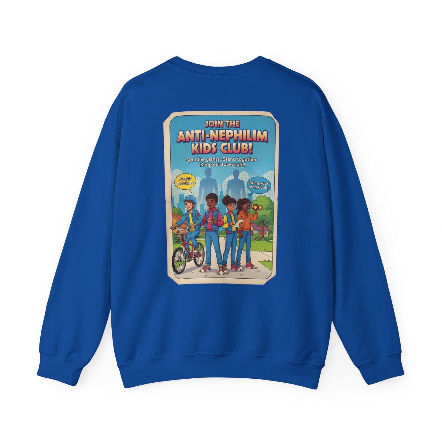 Retro anti nephilim kids club sweatshirt (unisex), Kirk Ave. Apparel