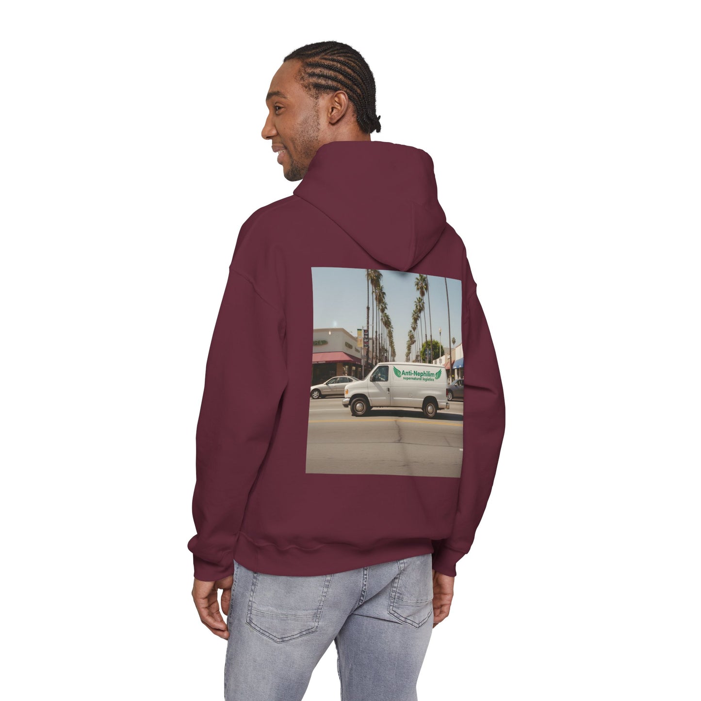 90s California Van anti-nephilim hoodie (unisex), Kirk Ave. Apparel