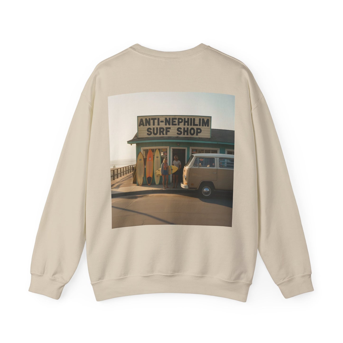 Retro surf anti nephilim sweatshirt (unisex), Kirk Ave. Apparel