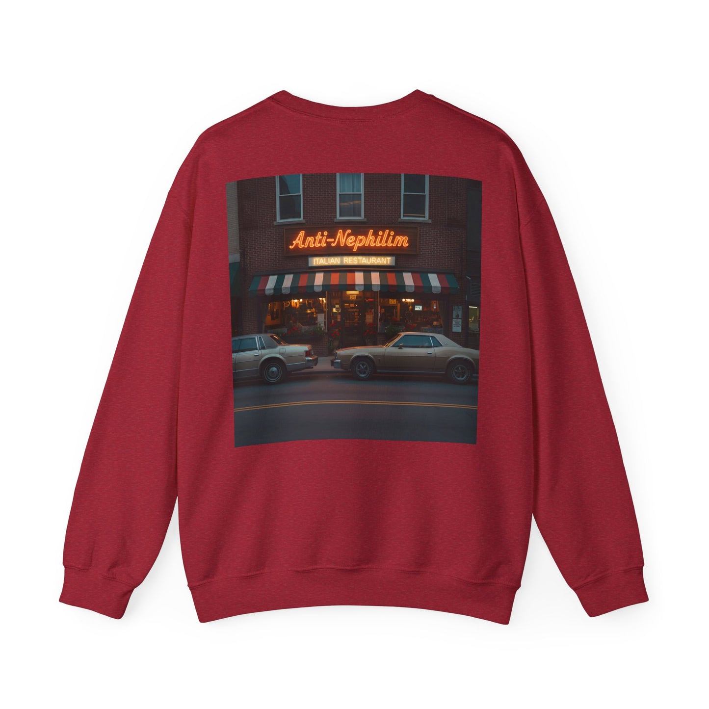 Retro neon NYC Italian anti nephilim sweatshirt (unisex), Kirk Ave. Apparel