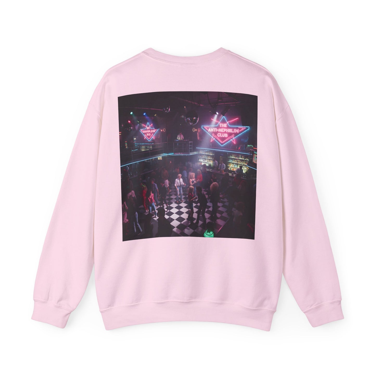 Neon 80s anti nephilim nightclub sweatshirt (unisex), Kirk Ave. Apparel