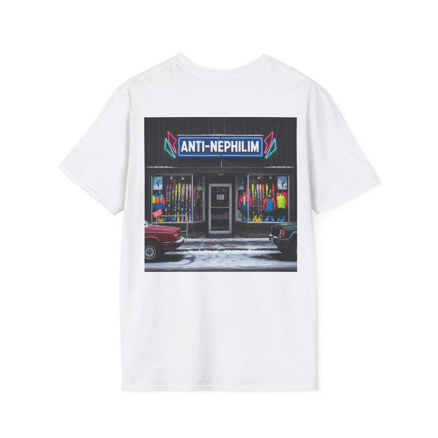 Retro ski shop anti nephilim t shirt (unisex), Kirk Ave. Apparel