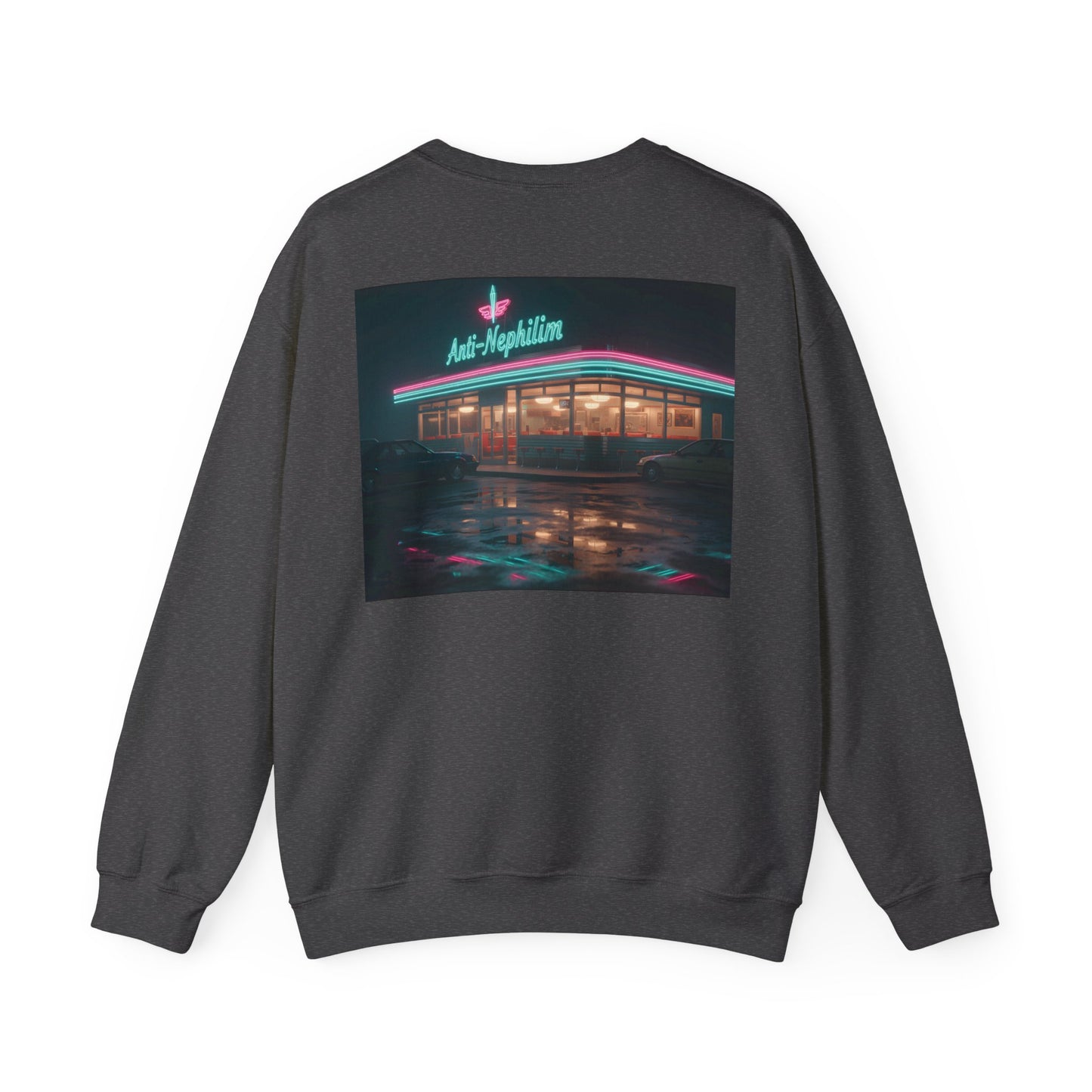 Retro diner anti nephilim sweatshirt (unisex), Kirk Ave. Apparel