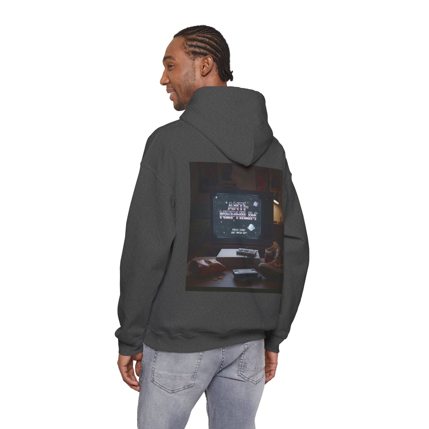 Retro gamer anti-nephilim hoodie (unisex), Kirk Ave. Apparel