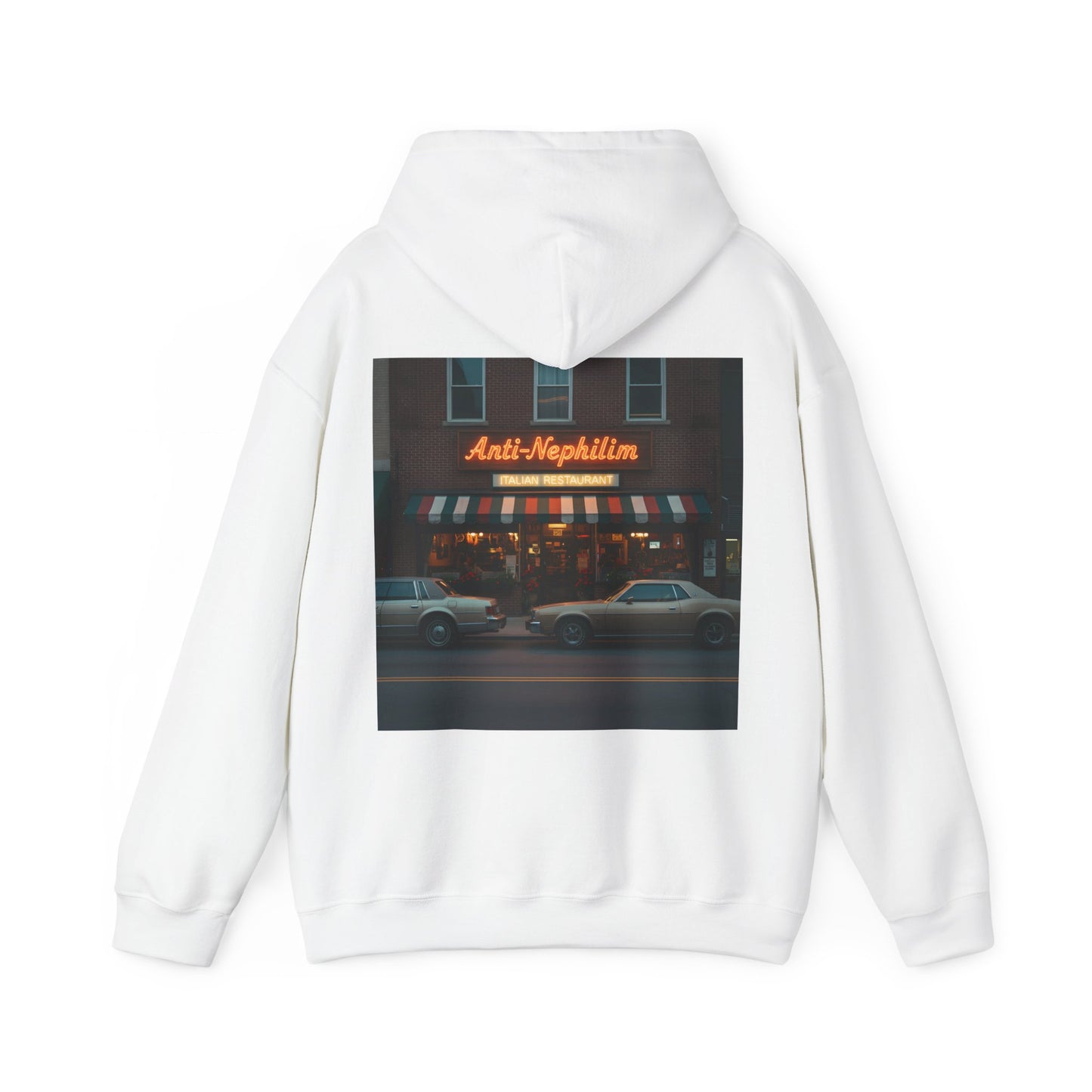 Retro neon NYC Italian anti nephilim hoodie (unisex), Kirk Ave. Apparel