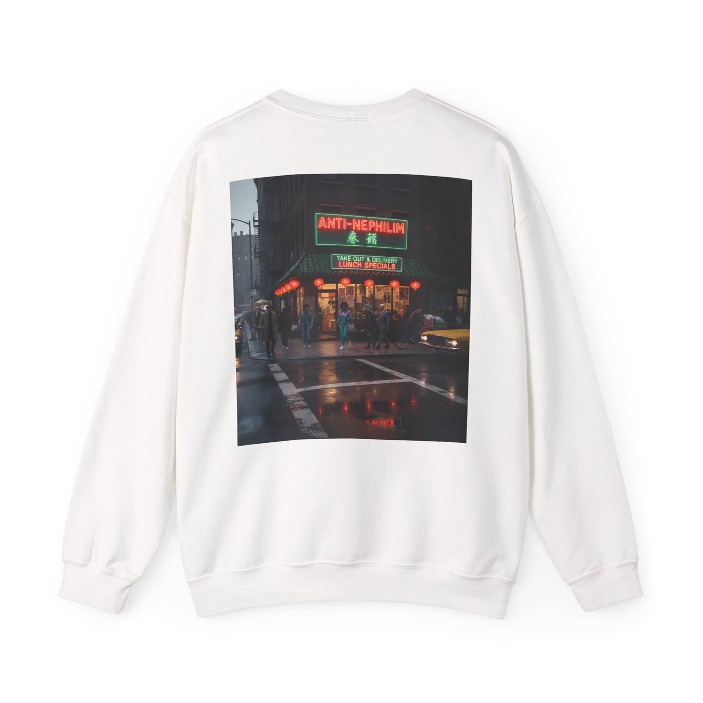 Retro neon NYC Chinese sweatshirt (unisex), Kirk Ave. Apparel