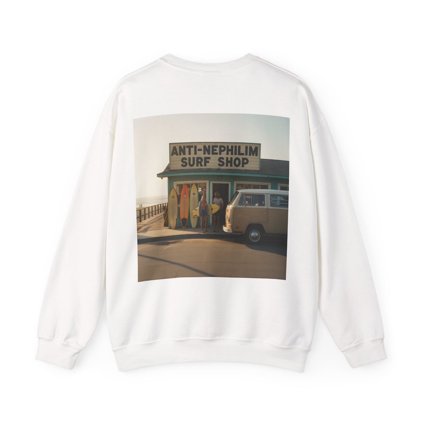 Retro surf anti nephilim sweatshirt (unisex), Kirk Ave. Apparel