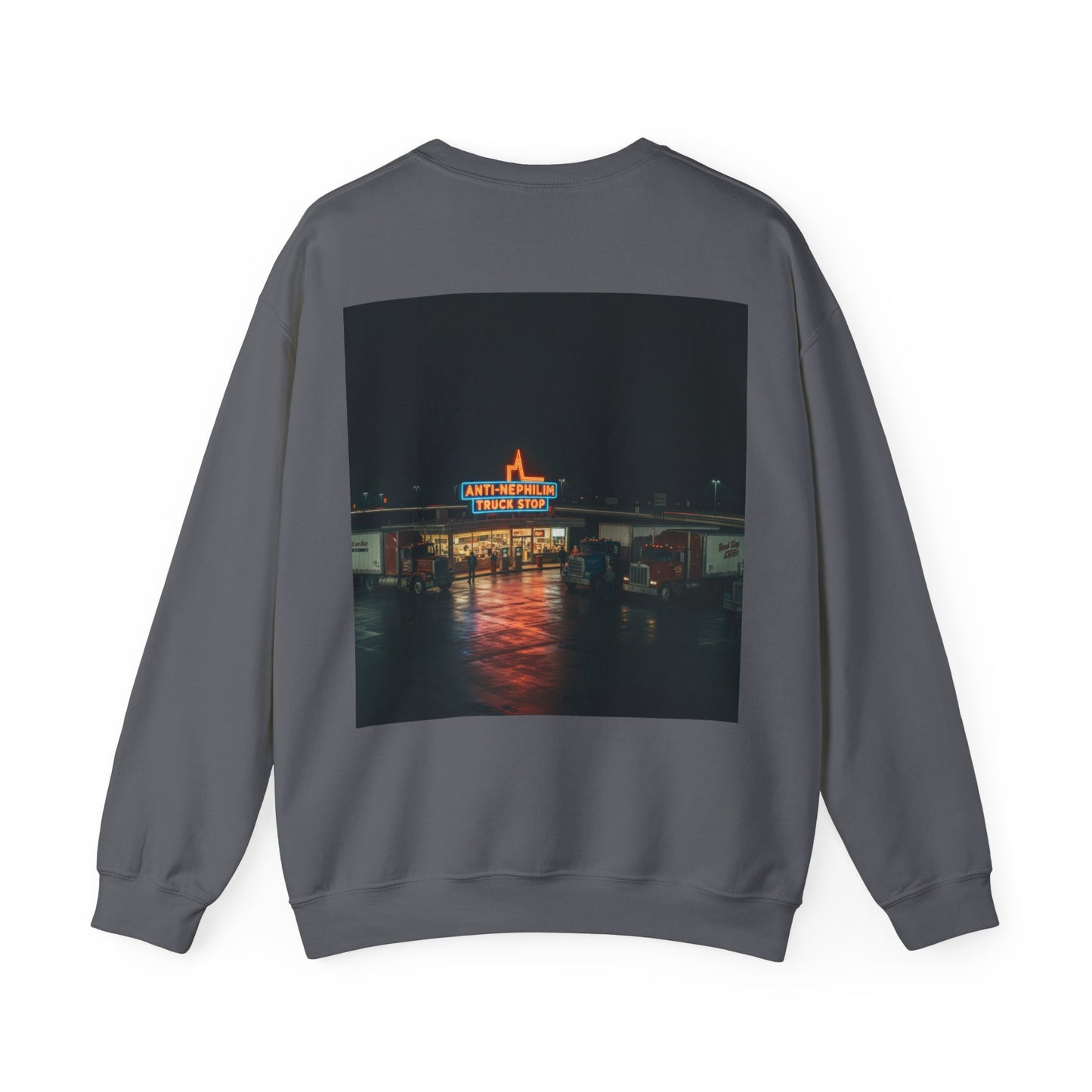 Retro truck stop anti nephilim sweatshirt (unisex), Kirk Ave. Apparel