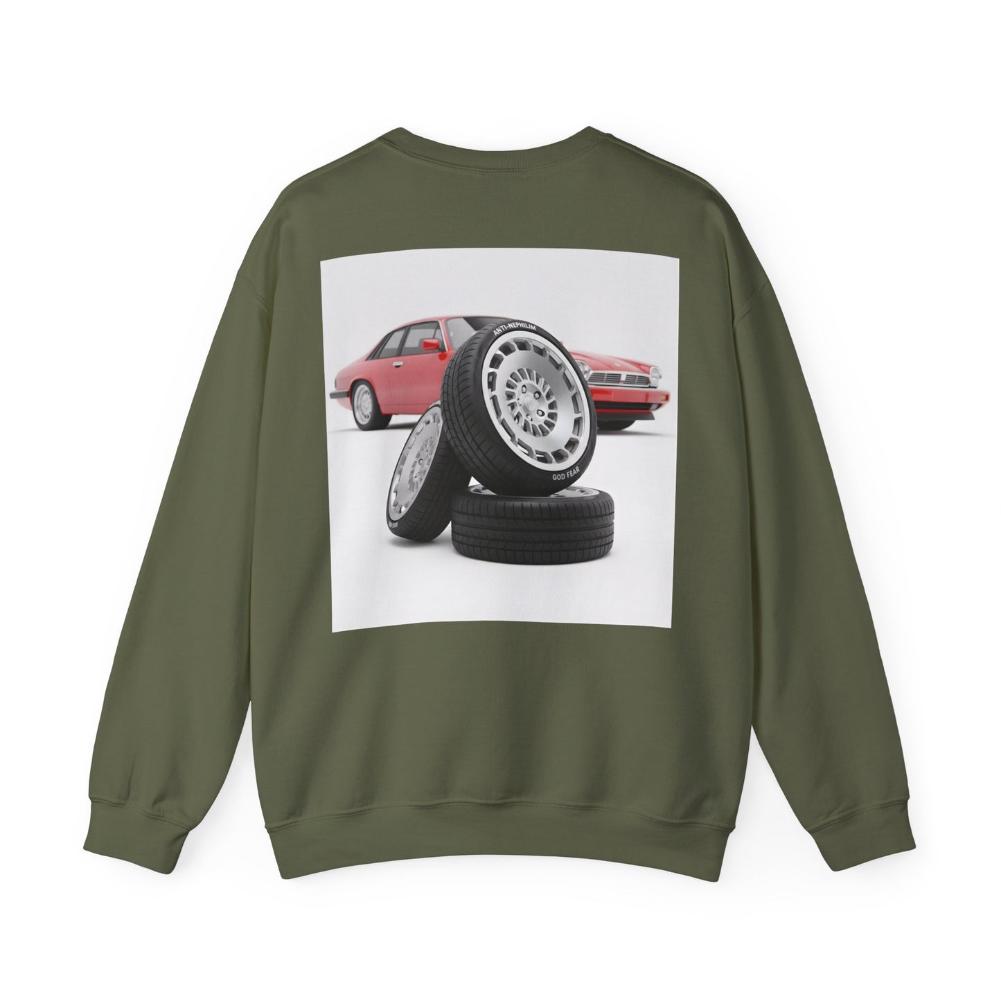 Retro sports car anti nephilim sweatshirt (unisex), Kirk Ave. Apparel