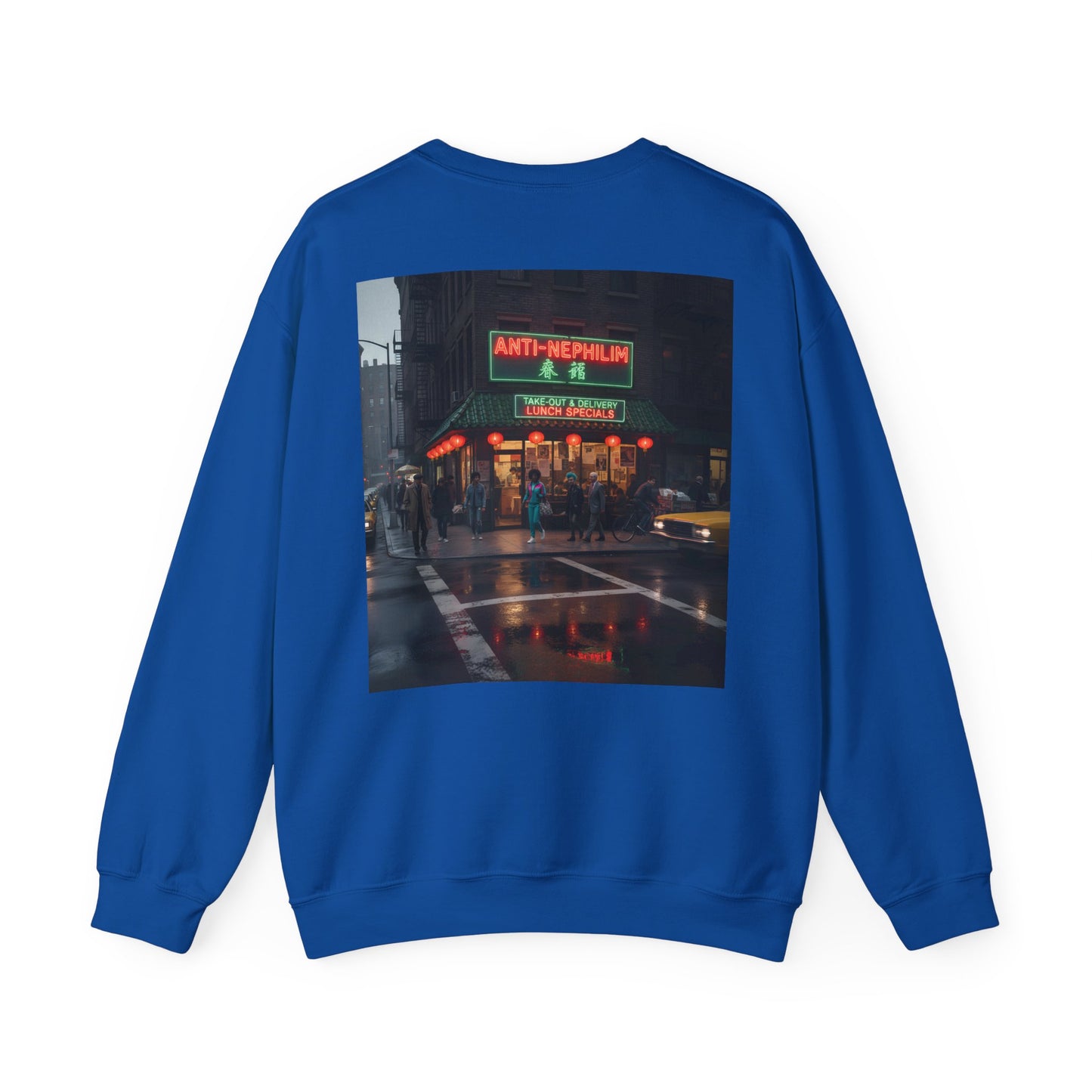 Retro neon NYC Chinese sweatshirt (unisex), Kirk Ave. Apparel