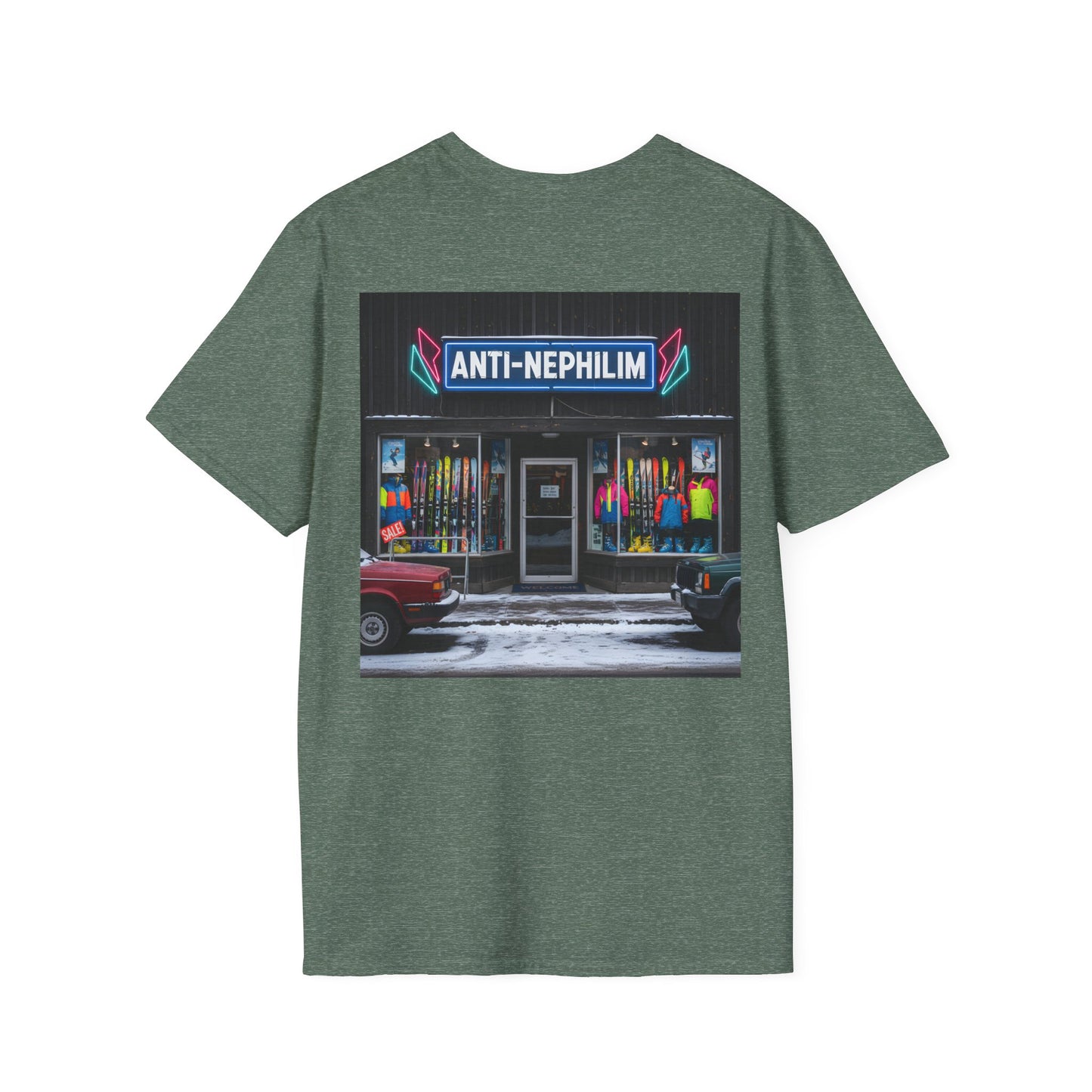 Retro ski shop anti nephilim t shirt (unisex), Kirk Ave. Apparel