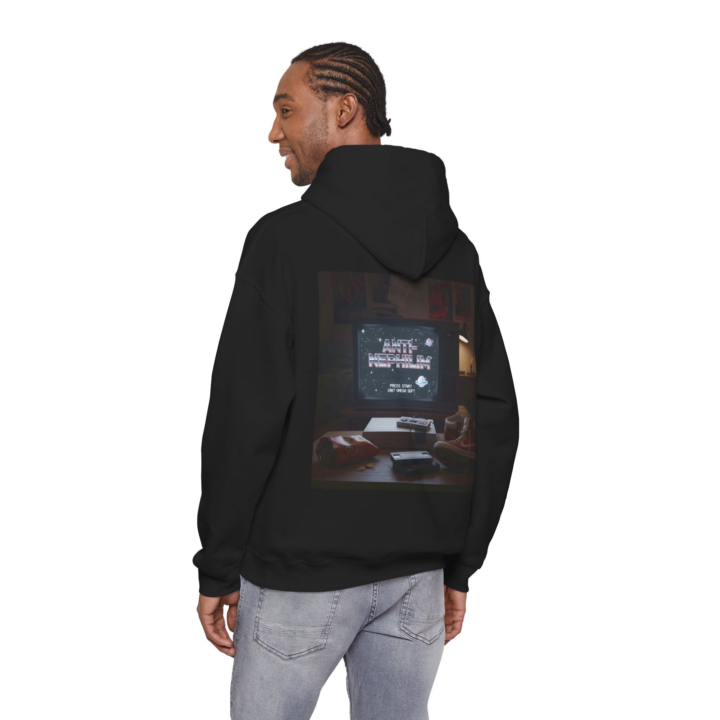 Retro gamer anti-nephilim hoodie (unisex), Kirk Ave. Apparel