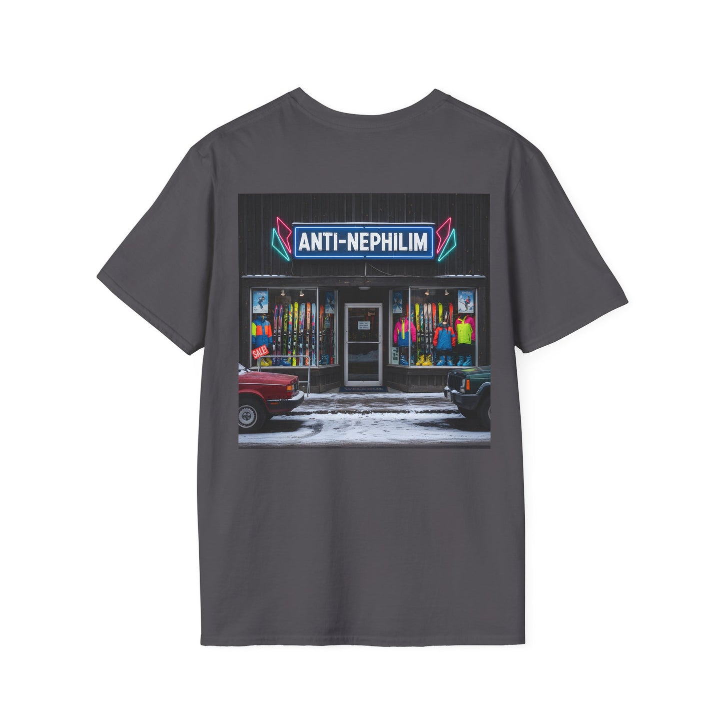 Retro ski shop anti nephilim t shirt (unisex), Kirk Ave. Apparel