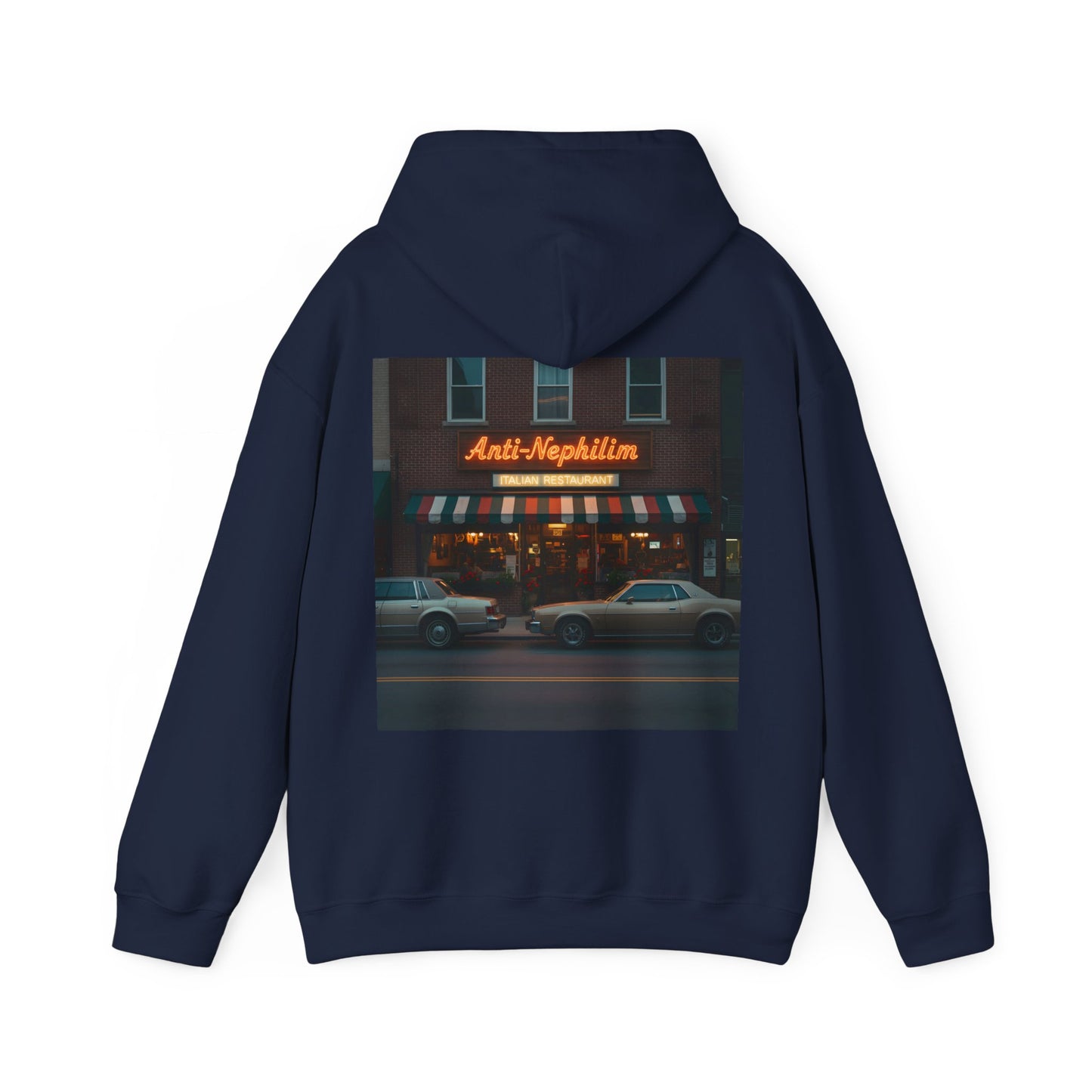Retro neon NYC Italian anti nephilim hoodie (unisex), Kirk Ave. Apparel