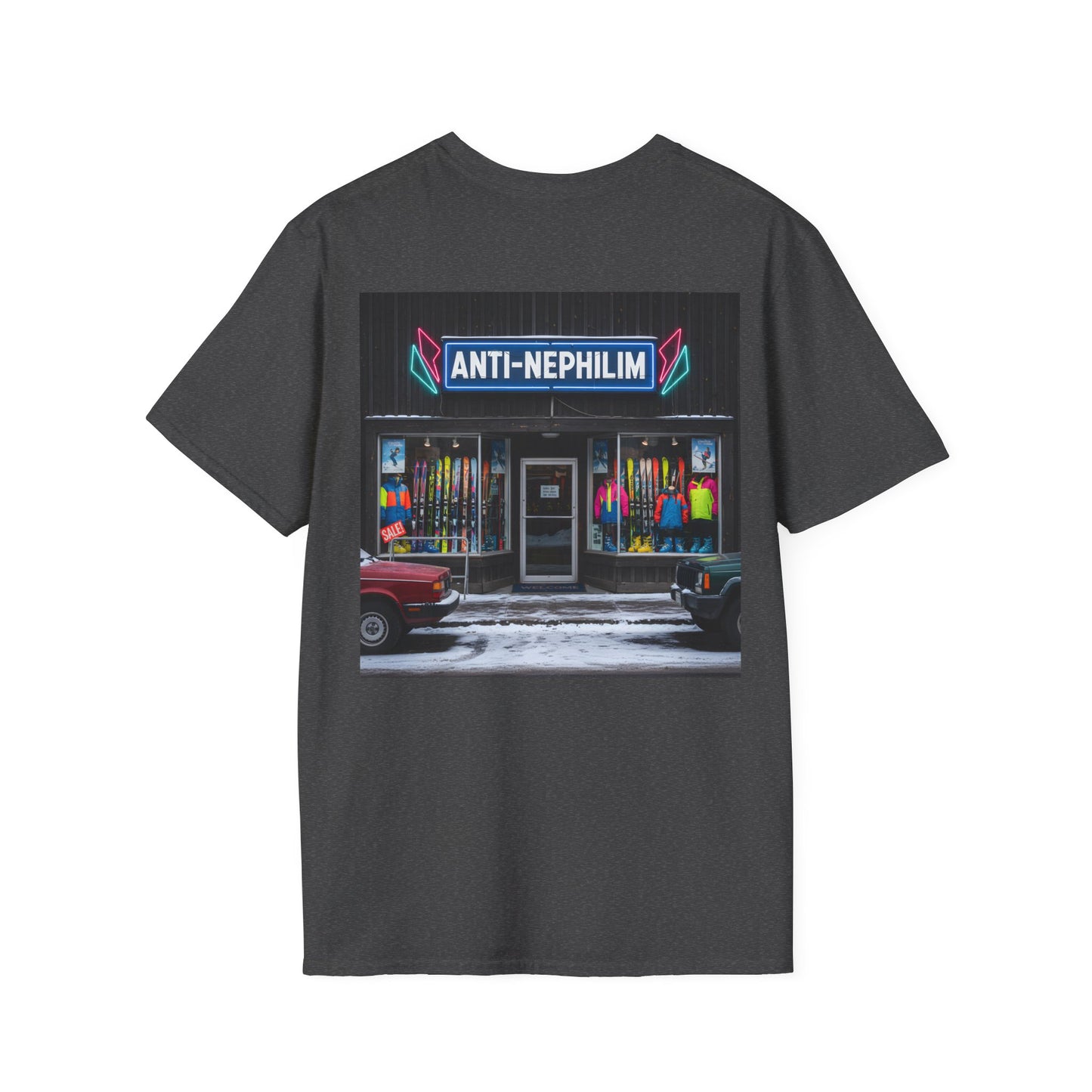 Retro ski shop anti nephilim t shirt (unisex), Kirk Ave. Apparel